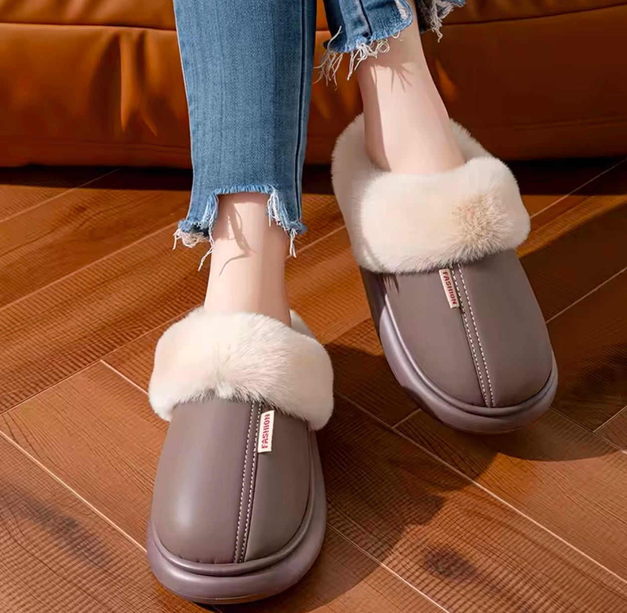 Fluffy Home Slippers Winter Plush Luxury Fuzzy Fur Warm