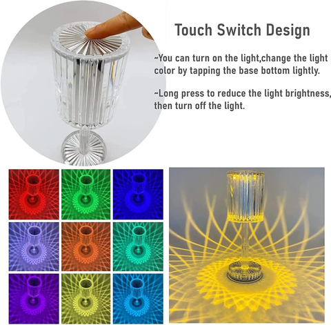 LED Night Light Crystal Lamp Projection Light USB Charging