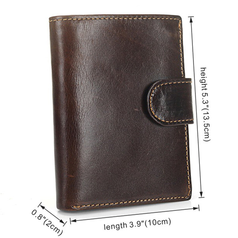 Men's Genuine Leather Wallet Coin Purse Card Case Mens Vintage Trifold Wallets