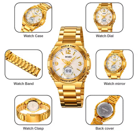 SKMEI 2310 Stainless steel Reloj Hombre Waterproof Electronic Watch