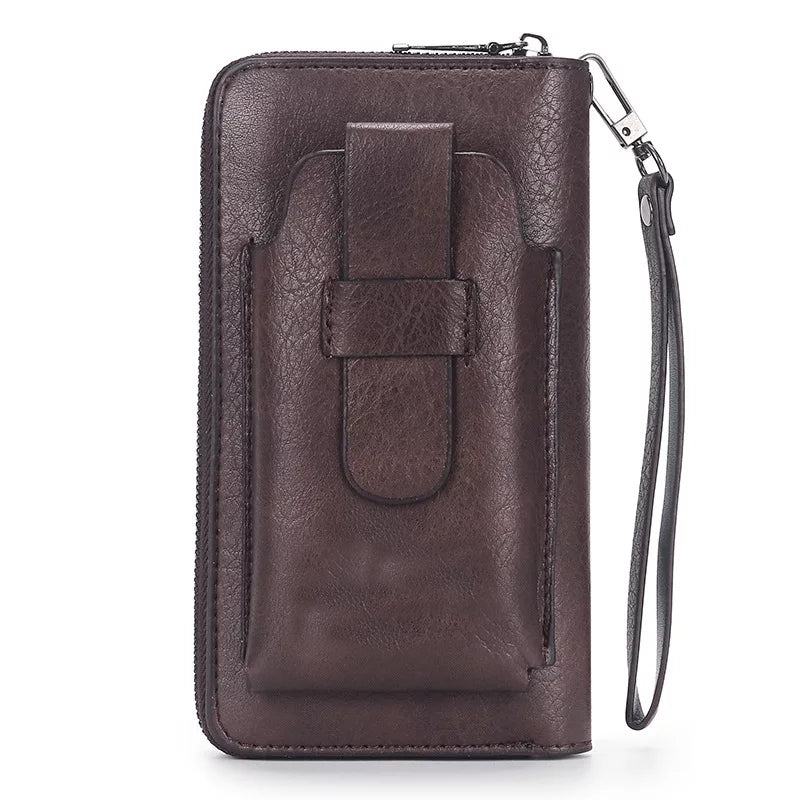 Double zipper Universal Long Wallet Large Capacity Multi Zipper pockets for Mobile