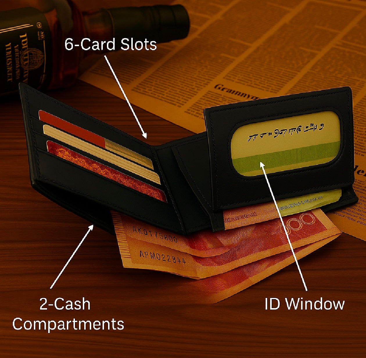 Fuerdanni Leather Wallet for Men Women ID Bank Credit Card Holder Men's Coin Purse