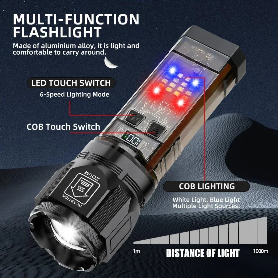 Telescopic solar Powerfull Torch & Power Bank Rechargeable