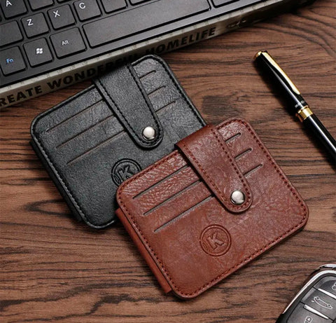 Baellery Ultra-thin Coin Purse Mini PU Leather Card Holder & Wallet
