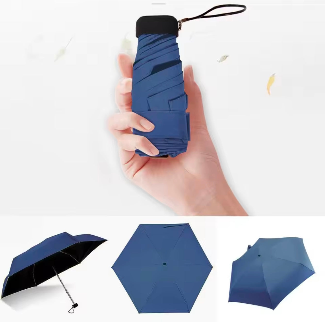 Mini Sun Umbrella UV Protection Vinyl Folding Pocket Parasol with Sun Shade Ultraviolet Protection Capsule Design