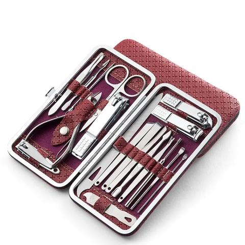 16 Pcs Set of Nail Clipper Kits Stainless Steel Manicure Pedicure Tools