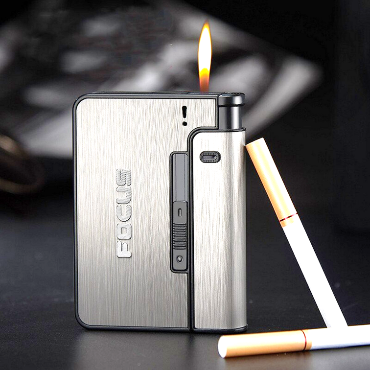 Portable Automatic Cigarette Case Metal Cigarette Holder Box