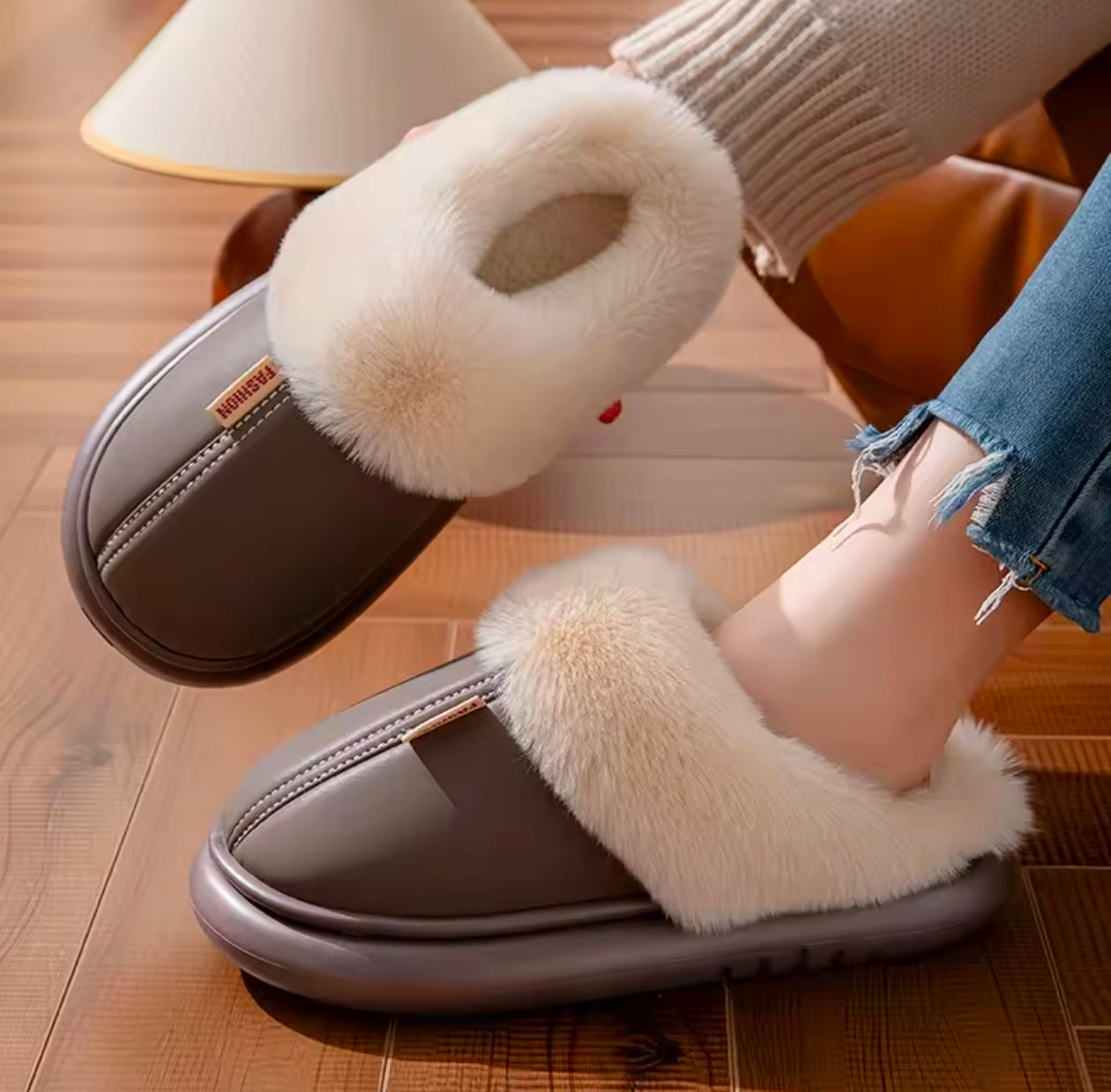 Fluffy Home Slippers Winter Plush Luxury Fuzzy Fur Warm