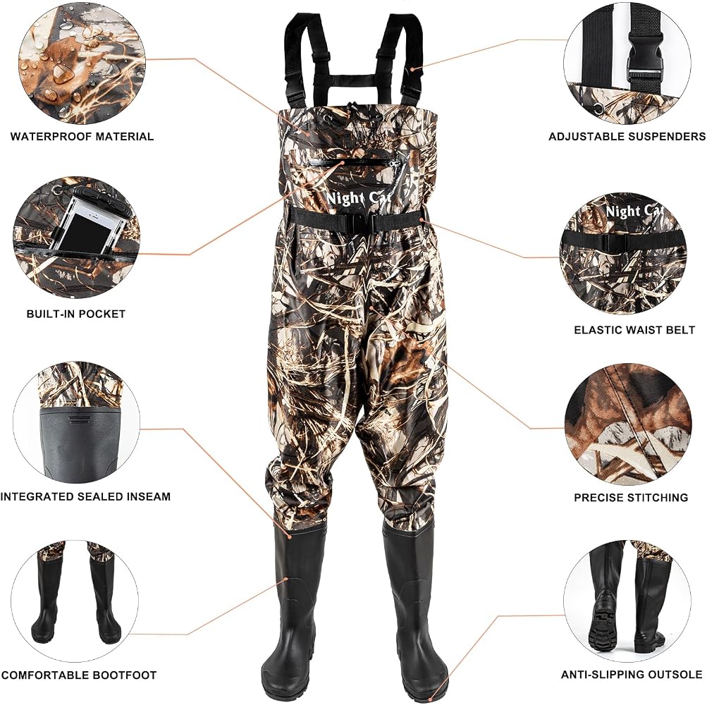 Trudave Chest Waders for Men & Women Waterproof,Fishing Neoprene Waders,Hunting Waders with Boots