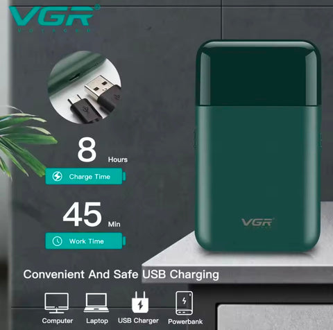 VGR 3 in 1 Men's Hair Trimmer Grooming Kit USB Rechargeable v-390