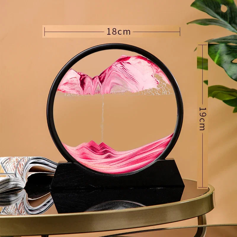 Quicksand Deep Sea Moving 3D Art Round Glass Sandscape