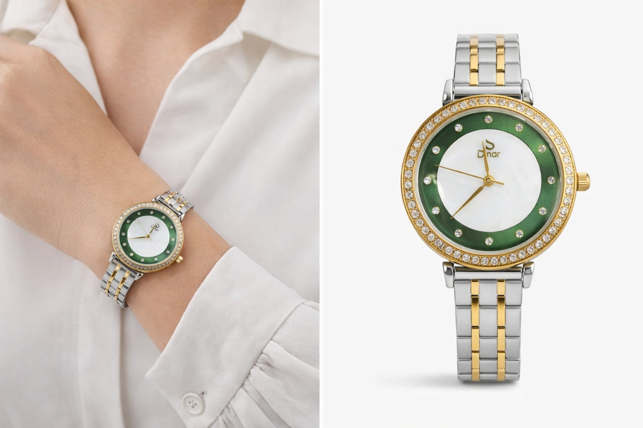 Dinar Ladies Dimond Stainless steel fashion watch