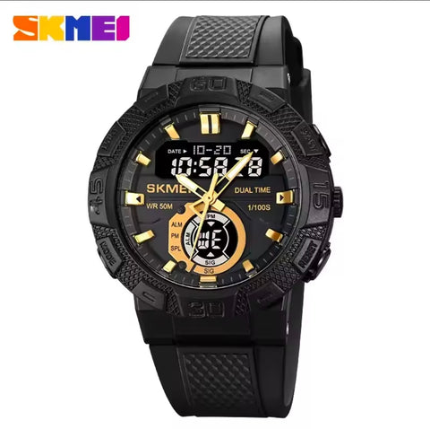 SKMEI Men's Digital Sport Watch Silicone Band Dual Time Waterproof Wristwatch