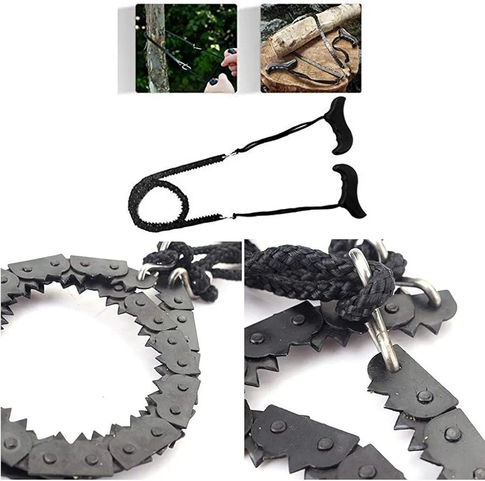 Pocket Chainsaw 39 Inch Long Chain Compact Folding Hand Saw Tool for Survival