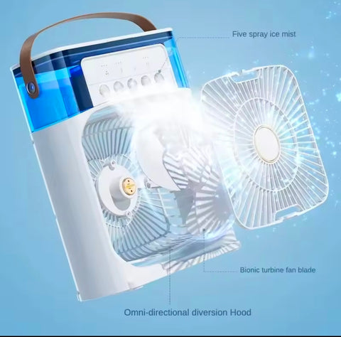 Portable Ac Humidifier Cooling Fan with Led Light