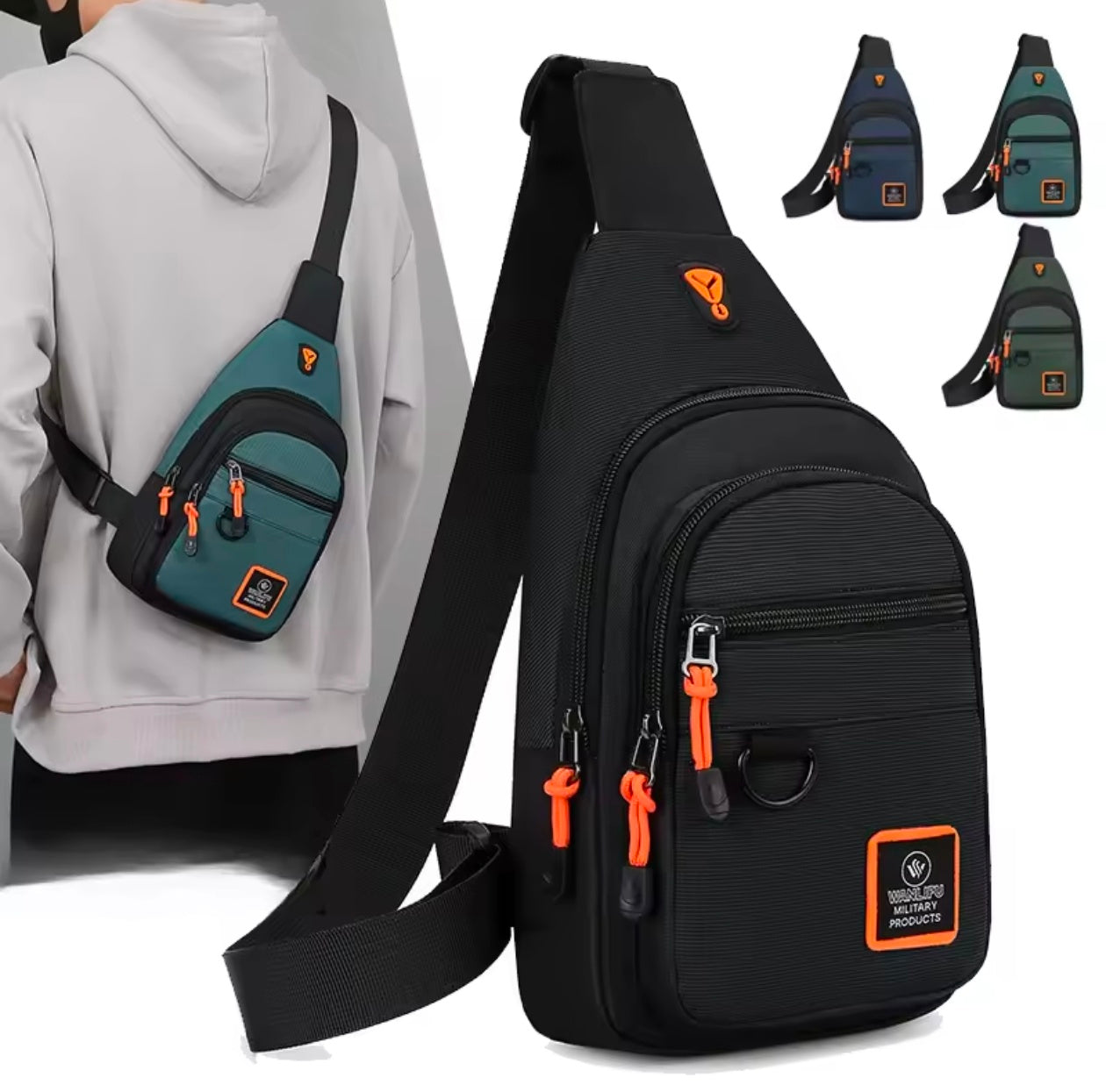 Tactical USB Charging One Shoulder Backpack Camping Crossbody Bag