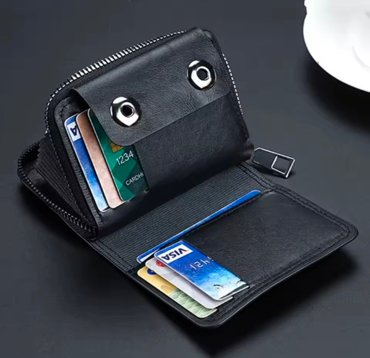 High-Quality Leather Wallet with Double Buckle