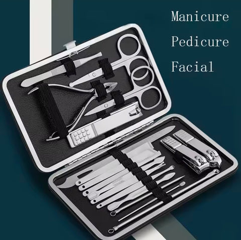 16 Pcs Set of Nail Clipper Kits Stainless Steel Manicure Pedicure Tools