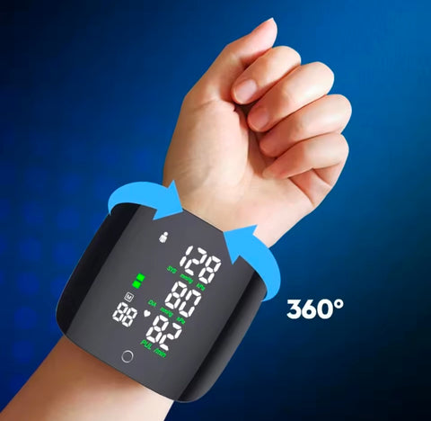Smart Touch LCD Screen Wrist Blood Pressure Monitor Digital Voice Chargeable health care