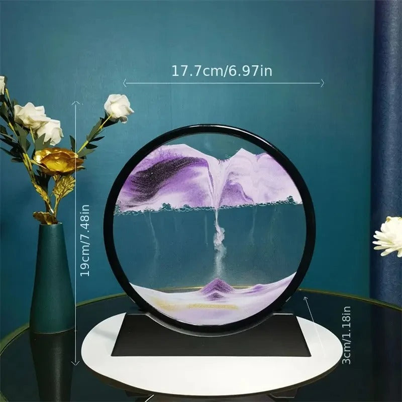 Quicksand Deep Sea Moving 3D Art Round Glass Sandscape
