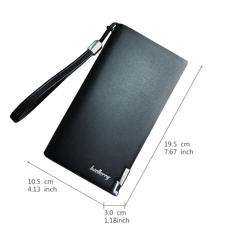 Baellerry Geniune Leather Long wallet Large Capicity Zipper mobile pocket Cards cash slots