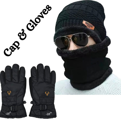 3Pcs set Cap+Neck+Glvoes wool set