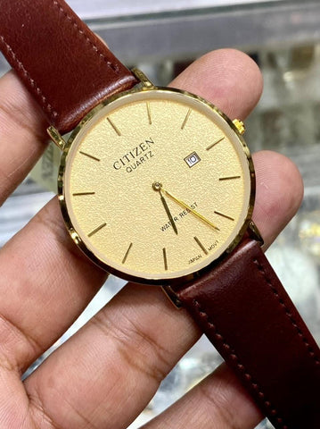 Fancy Slim Leather Strap Waterproof watch