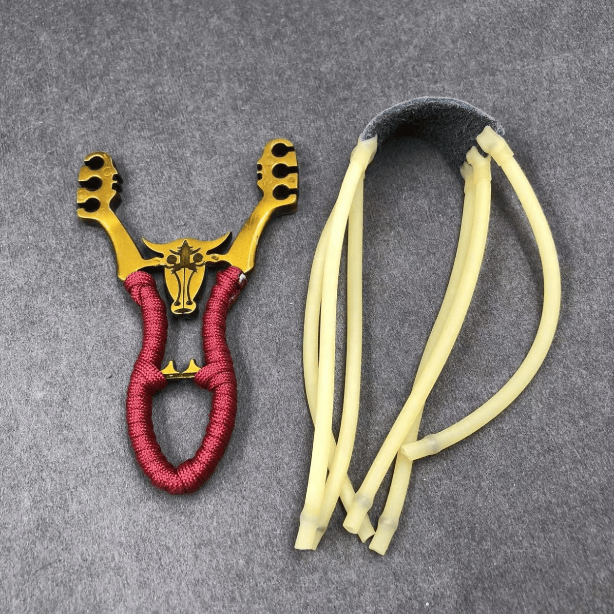 Bull Design Metal Slingshot – Premium Outdoor Target Practice Catapult with Ergonomic Grip
