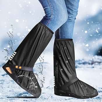 Premium Waterproof Rain Boot Shoe Cover with Zipper & Reflector, for Women & Men