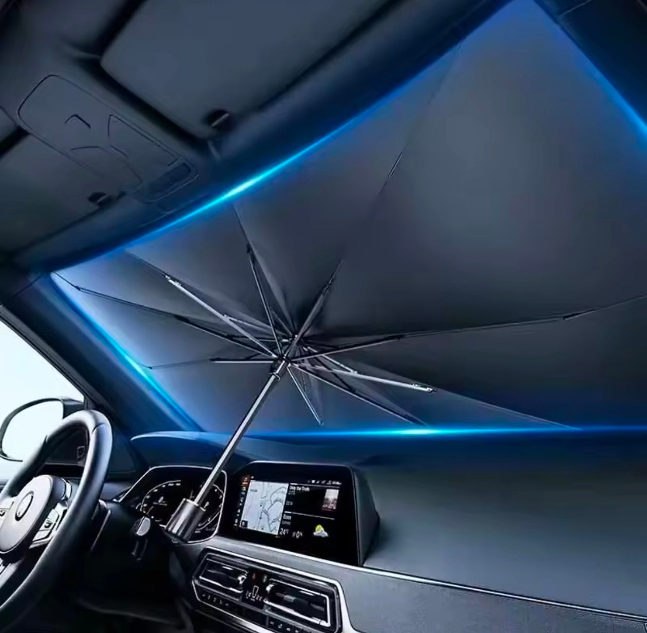 Car Sunshade Retractable Sunscreen Heat Insulation Front Windshield Umbrella