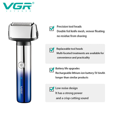 Original VGR 3 in 1 Foil Electric Shaver For Men shaving for Facial Beard body Hair Eyebrow Trimmer
