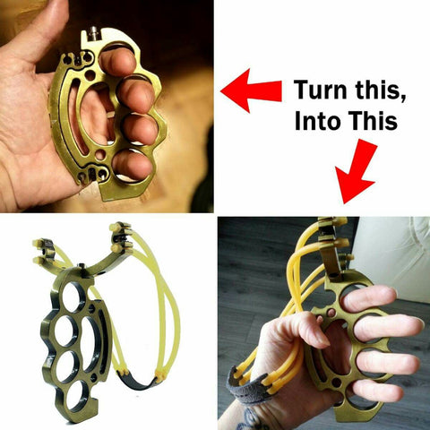 2 in 1 Brass Knuckle & Slingshot High Quality