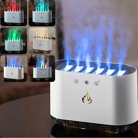 RGB LED Lamp Follow Sound Rhythm Spray Air Humidifier USB Ultrasonic Cool Mist Maker for Home Room Aroma Diffuser