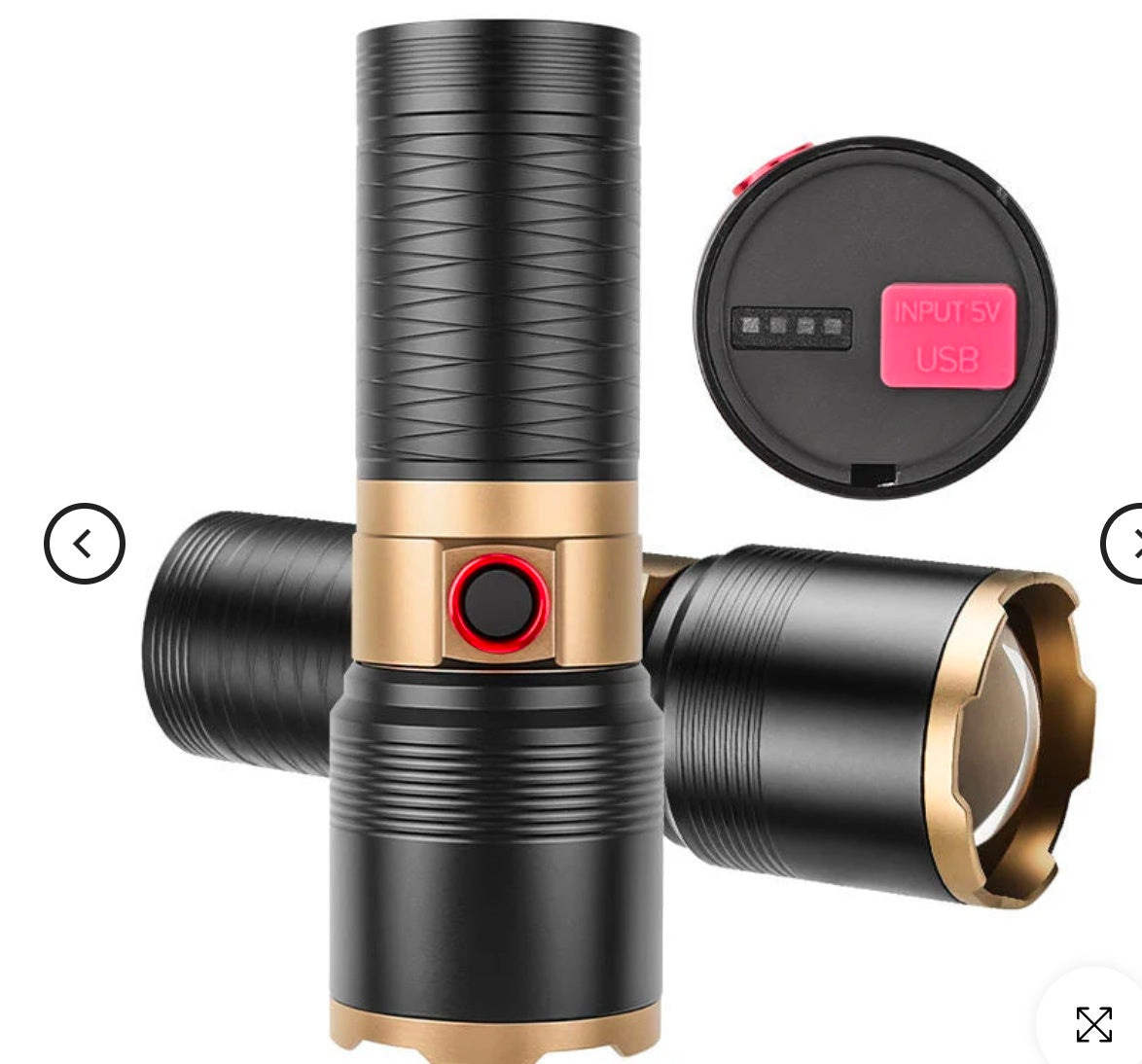 2km LED Laser Zoom Flashlight Lamp Recharge