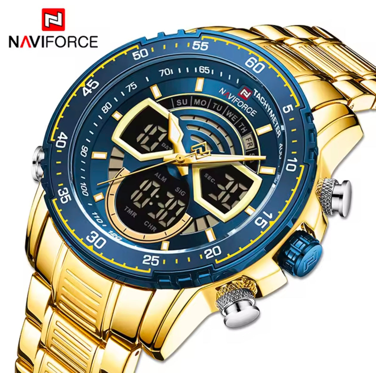 NAVIFORCE Fashion Men's Luxury DUAL time Quartz Watch
