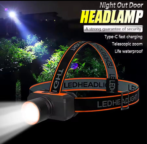 Long Range Japani Zoomable Headlight With Powerfull Led Torch Rechargeable 18650