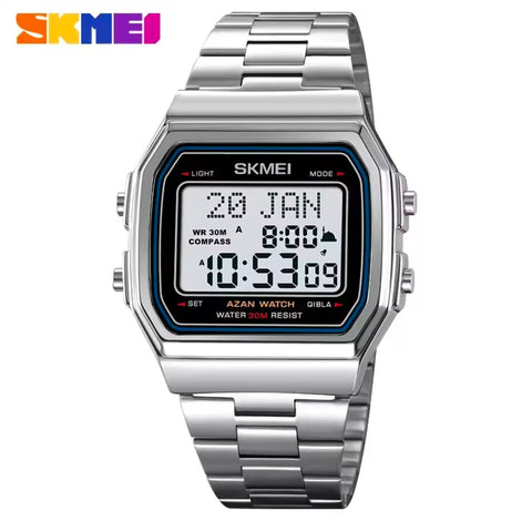 SKMEI Muslim Prayer Qibla Hijri Islamic Digital Waterproof Wrist Watch