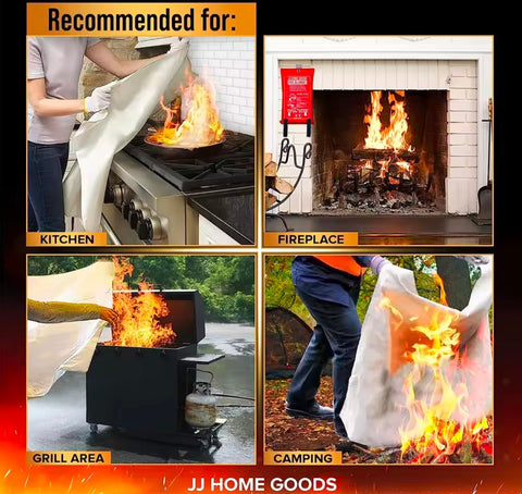 Portable Emergency Fire Blanket Fireproof Retardant Fire Suppression Safety Cover Mat