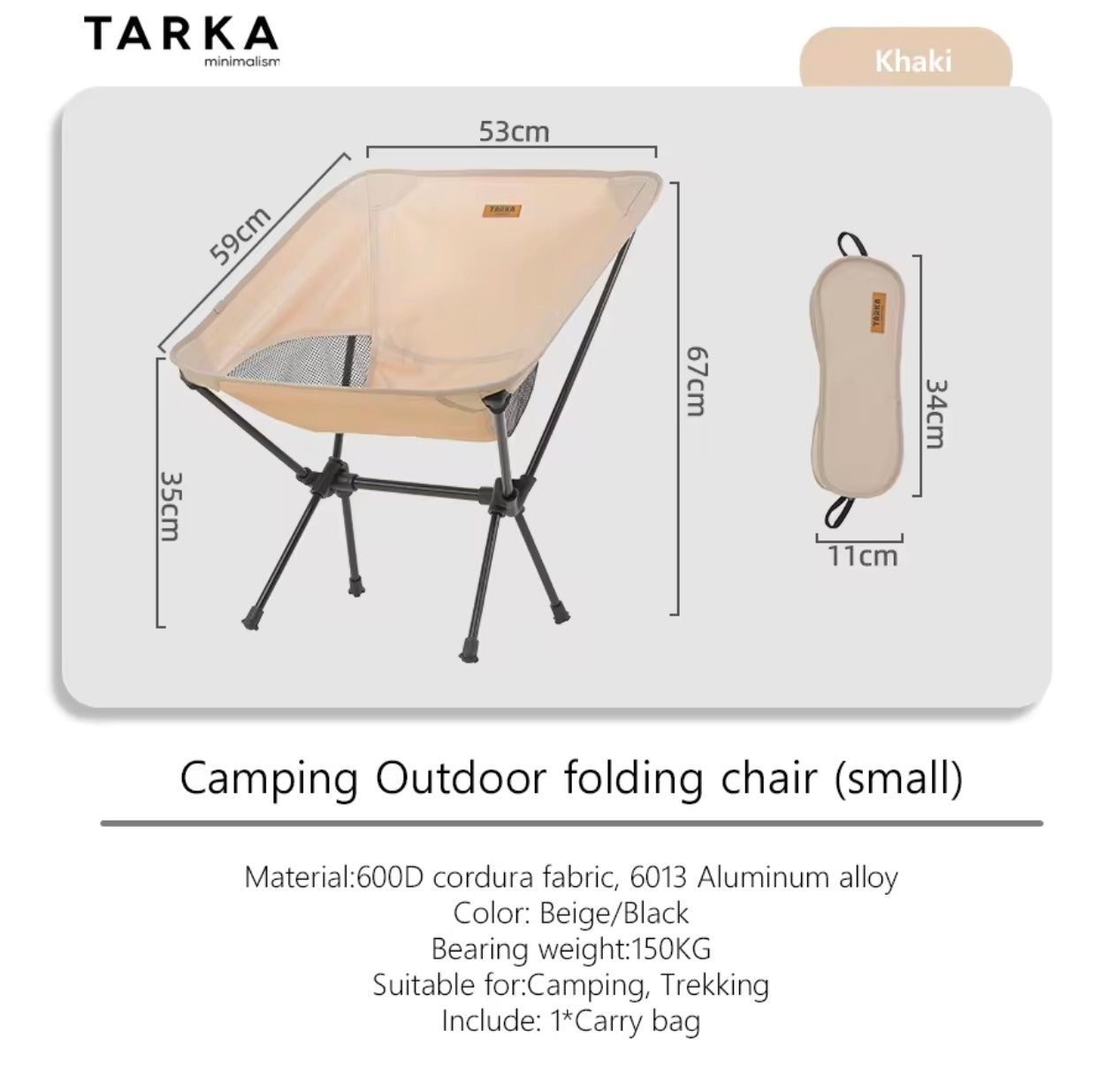 Tactical Outdoor Camping Lightweight Folding Chair