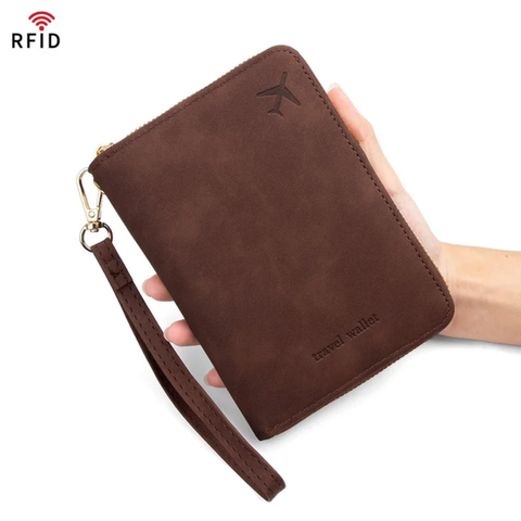 Passport Wallet Cover RFID Blocking Card Holder Zipper (best for gift)