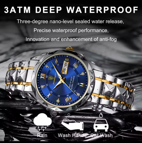 Stainless Steel Men's Fashion Watch  50M Waterproof Luminous