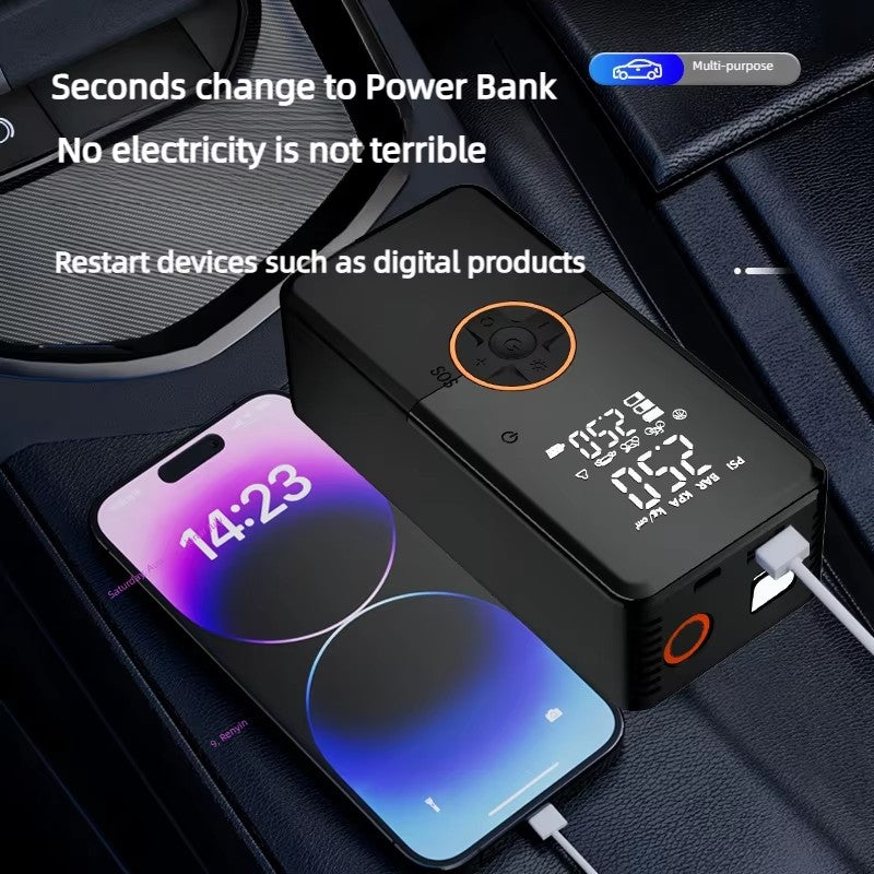 Jump Starter Cordless Tire Inflator - Air Compressor & Power Bank