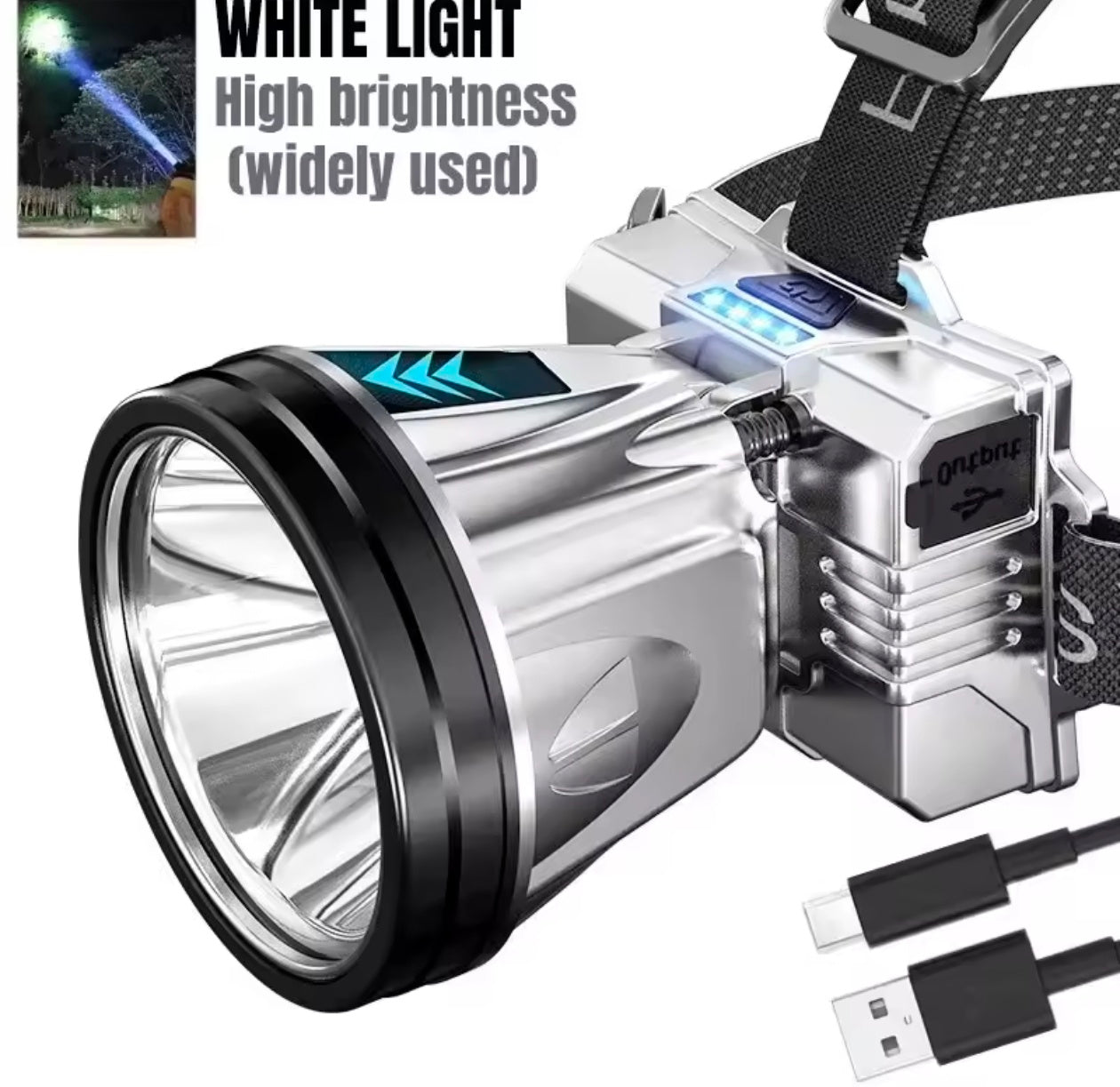 Powerfull 10000mAh Rechargeable Super Bright Headlamp