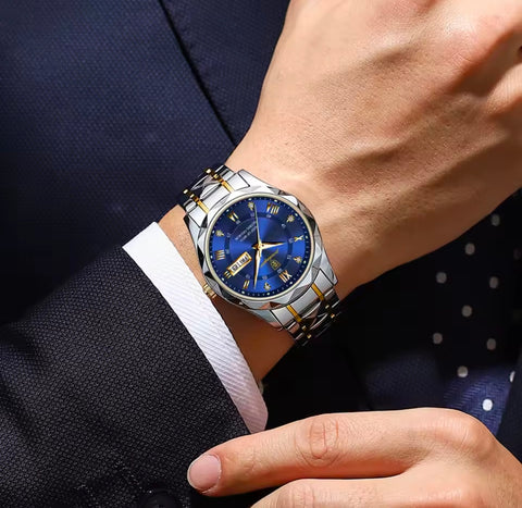 Stainless Steel Men's Fashion Watch  50M Waterproof Luminous