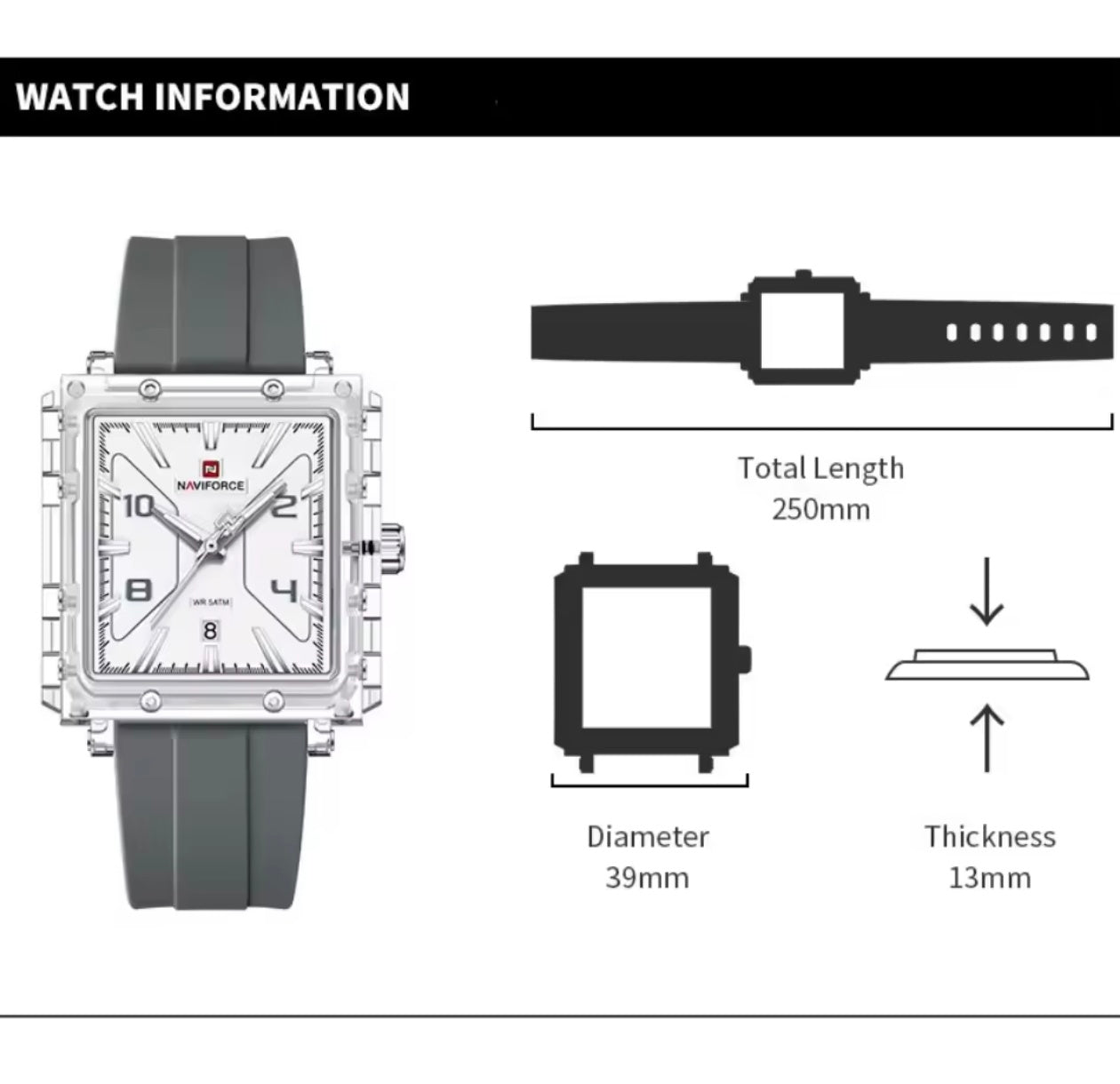 NAVIFORCE New Business Man Wristwatch Date Waterproof Luminous Luxury Watch