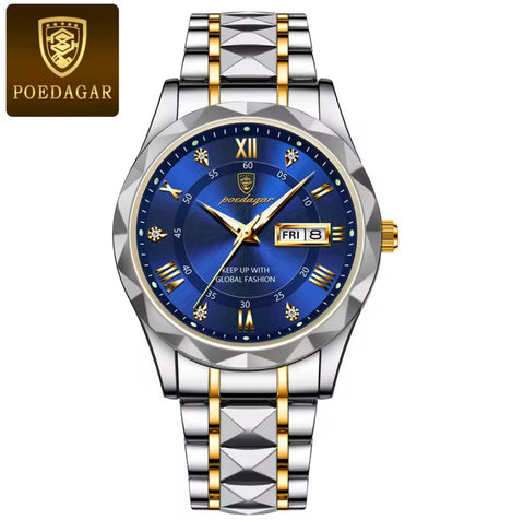 Stainless Steel Men's Fashion Watch  50M Waterproof Luminous