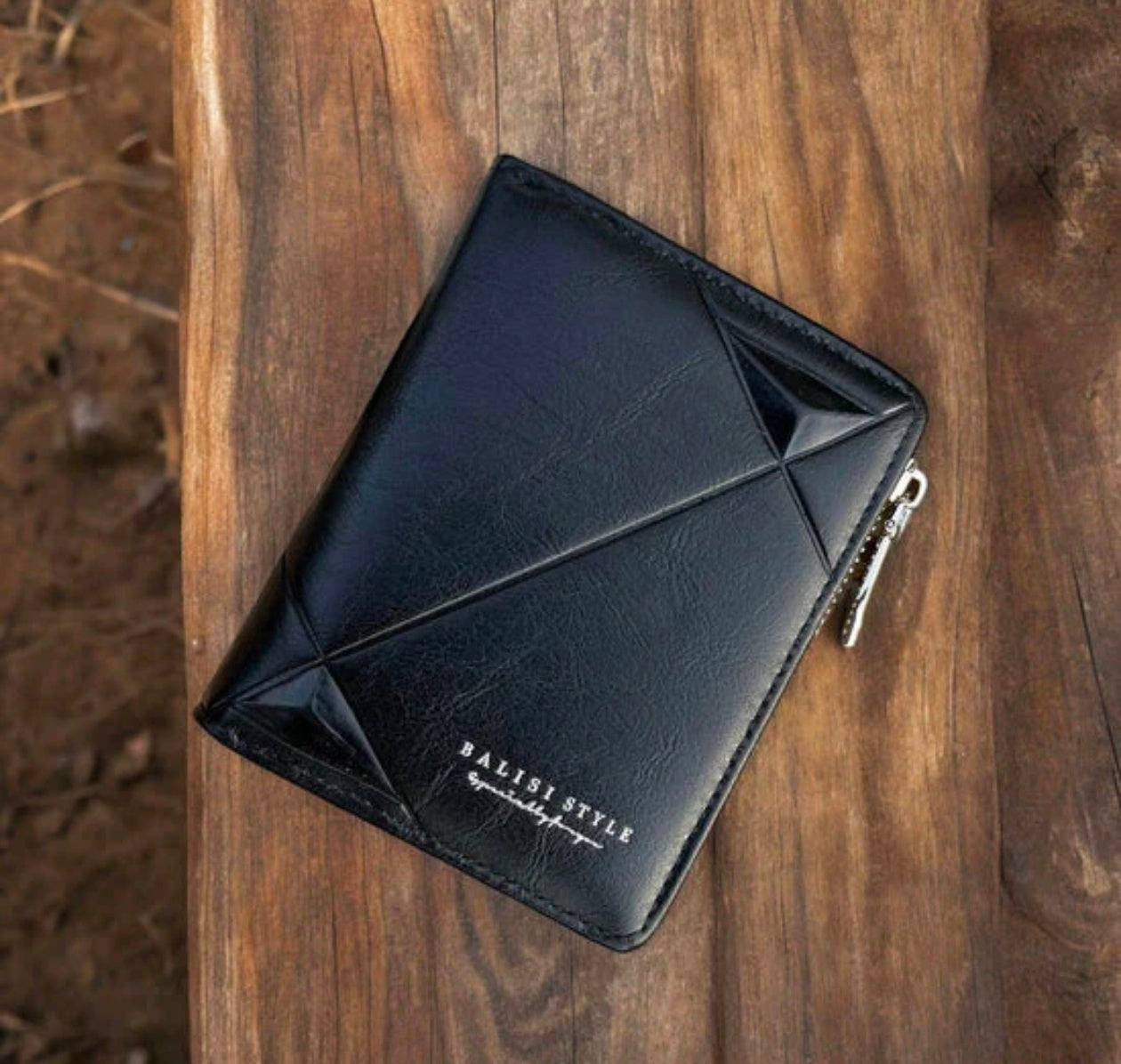 Balisi short Zip Wallet, PU Leather Short pocket Wallet