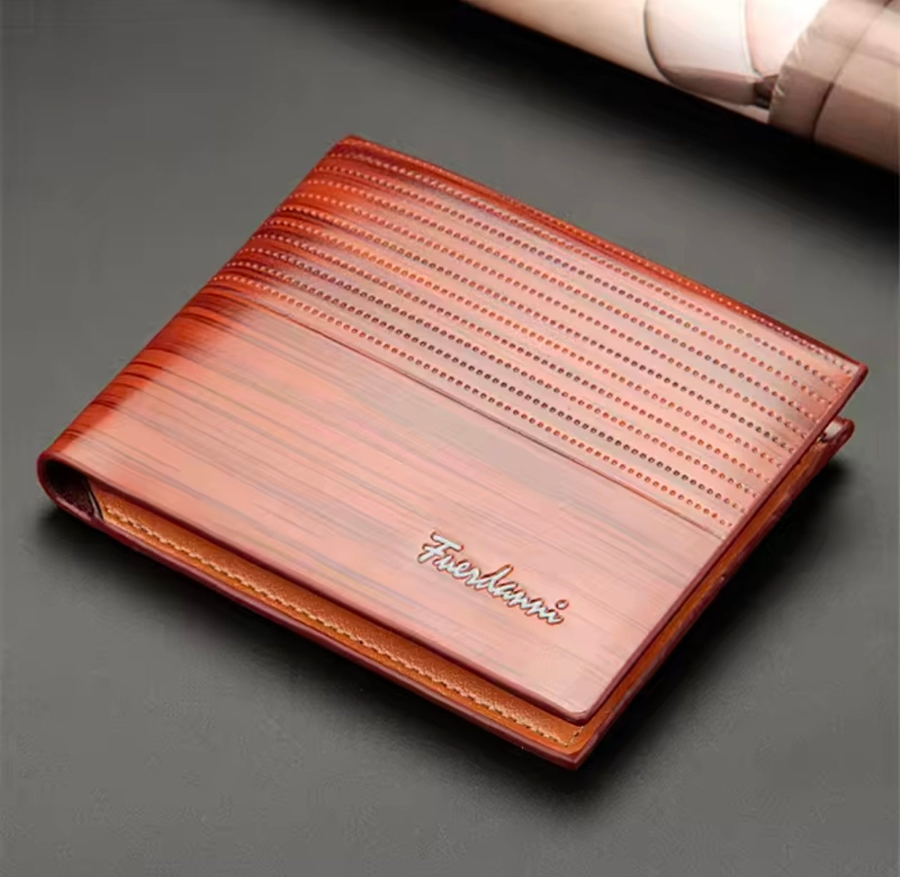 Fuerdanni Leather Wallet for Men Women ID Bank Credit Card Holder Men's Coin Purse