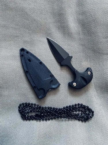 Black Dagger Push Knife Necklace