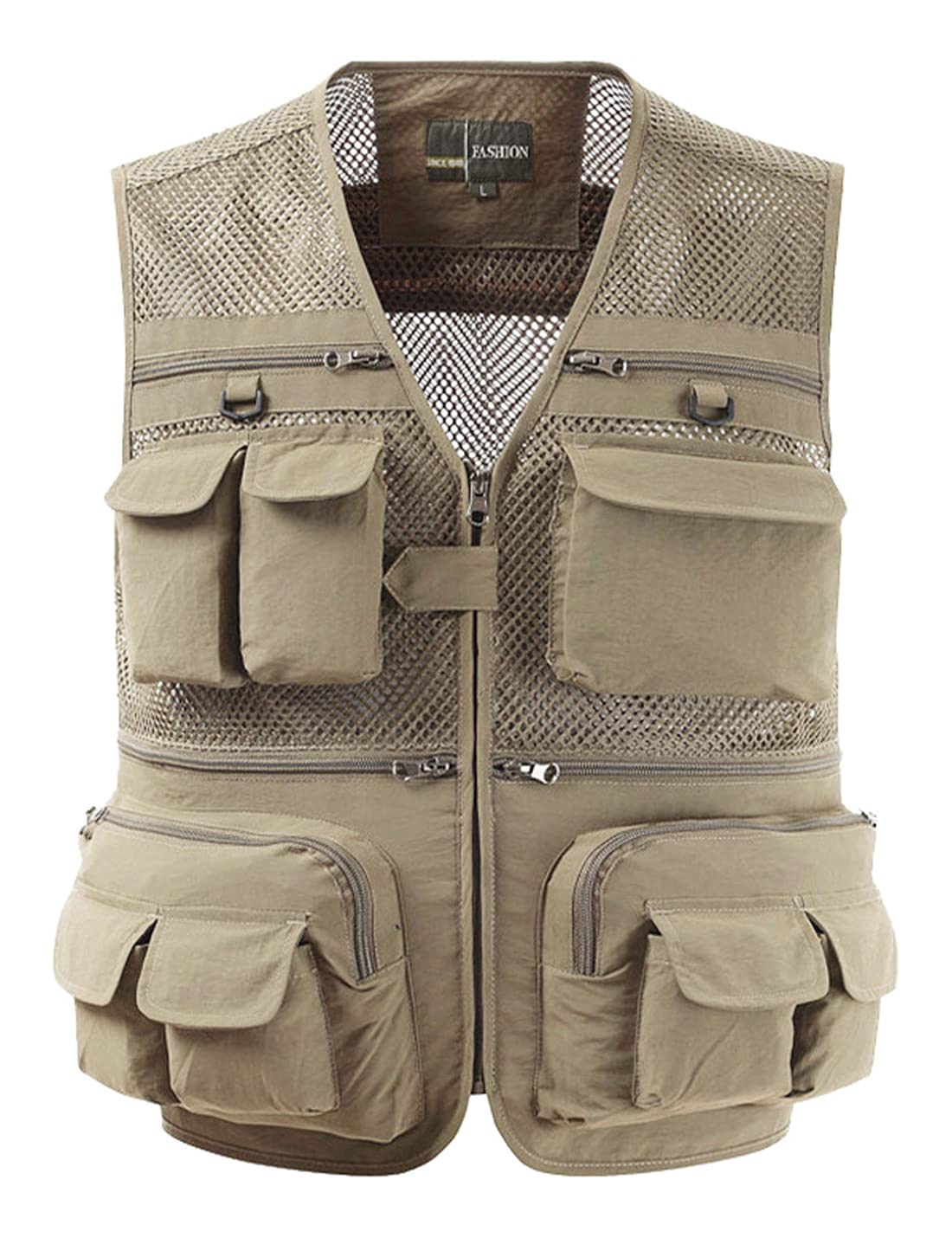 Men's Utility Vest Fishing Safari Vest Summer Mesh Work Vest with Pockets